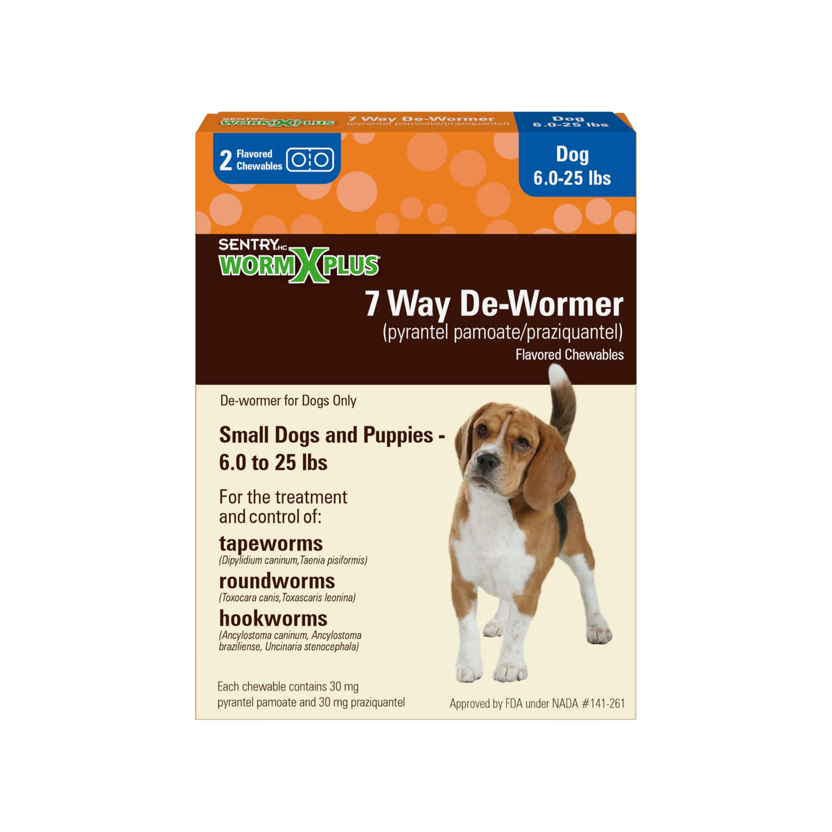 7 Way De-Wormer Chewables for Dogs, 2 Count Z255370