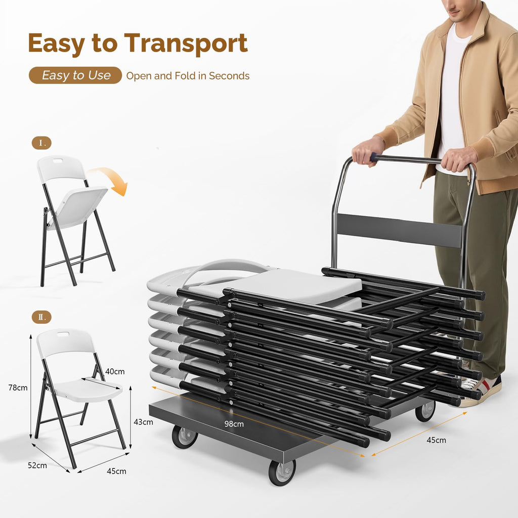 White Plastic Folding Chairs 10-Pack S9327