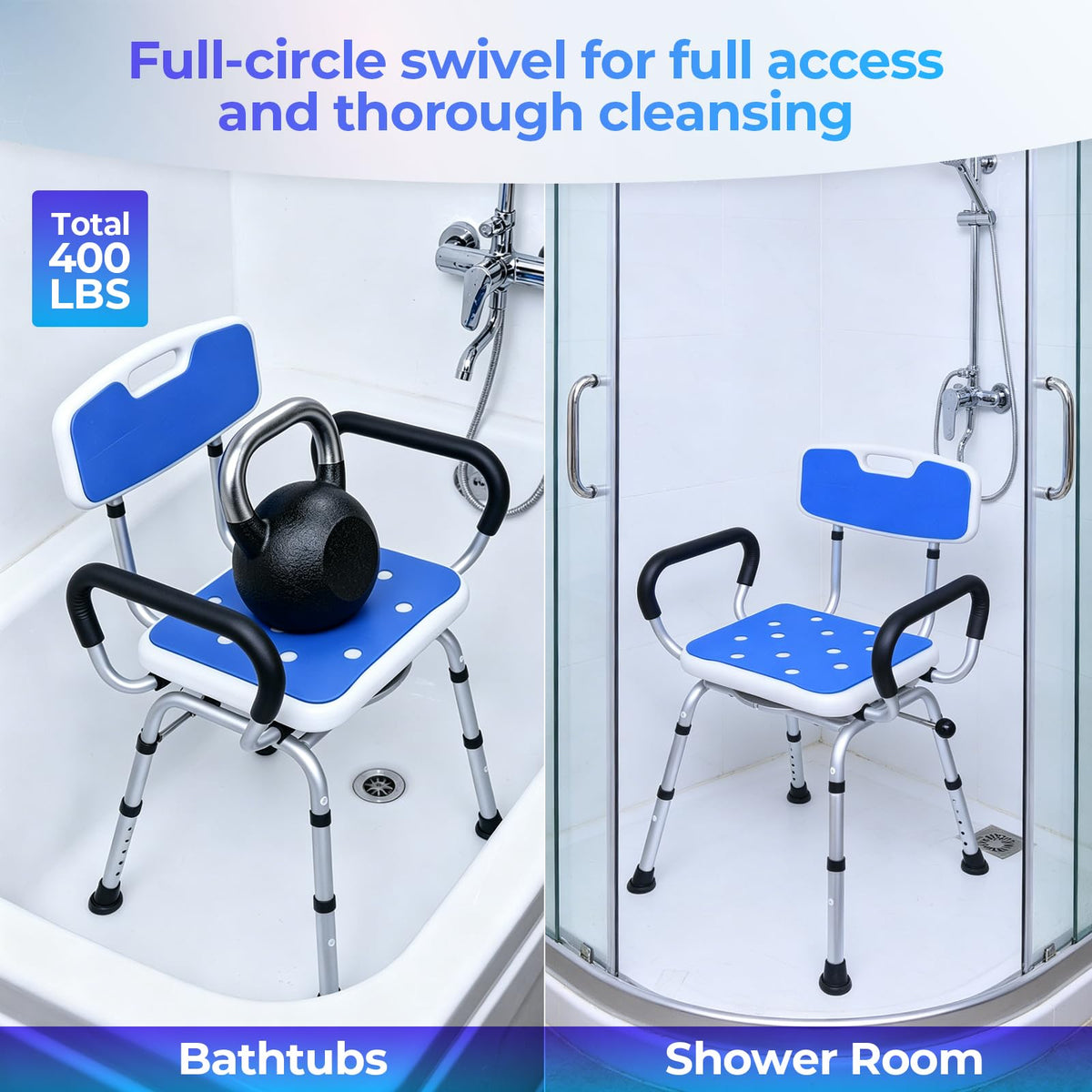 Swivel Shower Chair with Arms and Back R5491