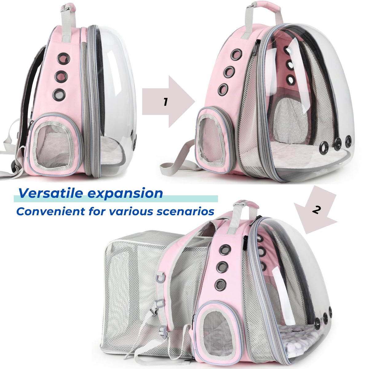 Expandable Cat Backpack with Mini Fan L531