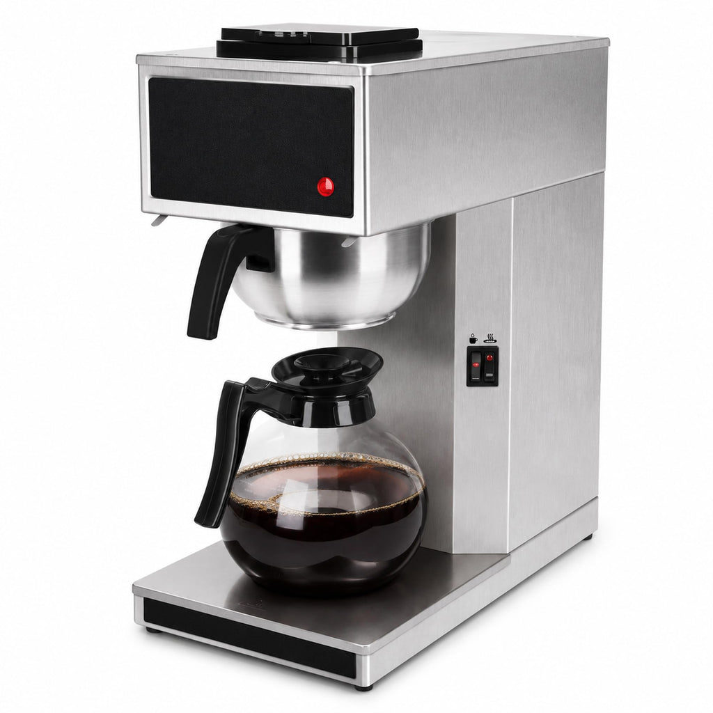 Commercial 12-Cup Stainless Steel Drip Coffee Maker with Dual Warmers F44430