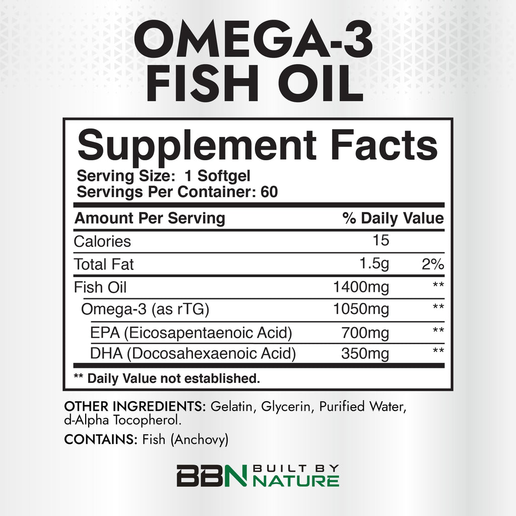 Omega 3 Fish Oil 1400 mg 60 Softgels I293299