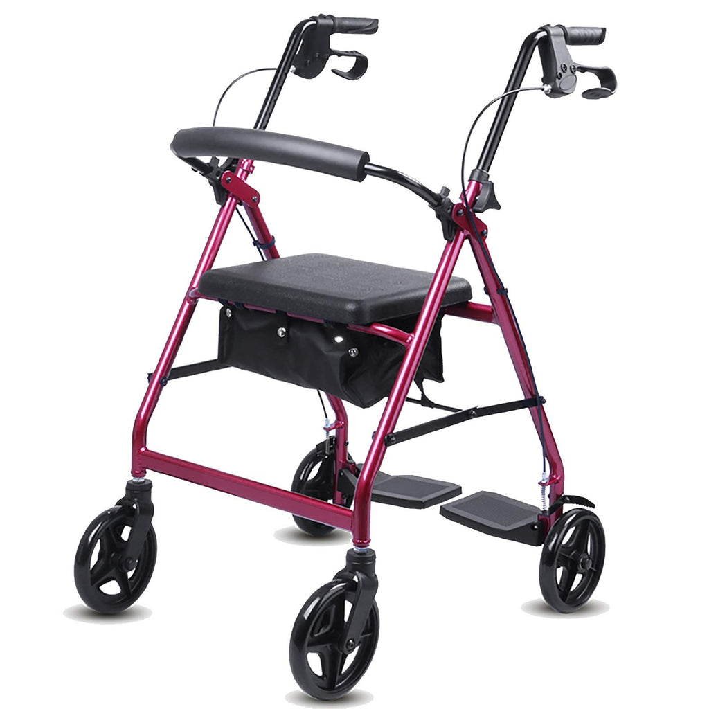 Blue Rolling Walker with Seat Basket Brakes P631