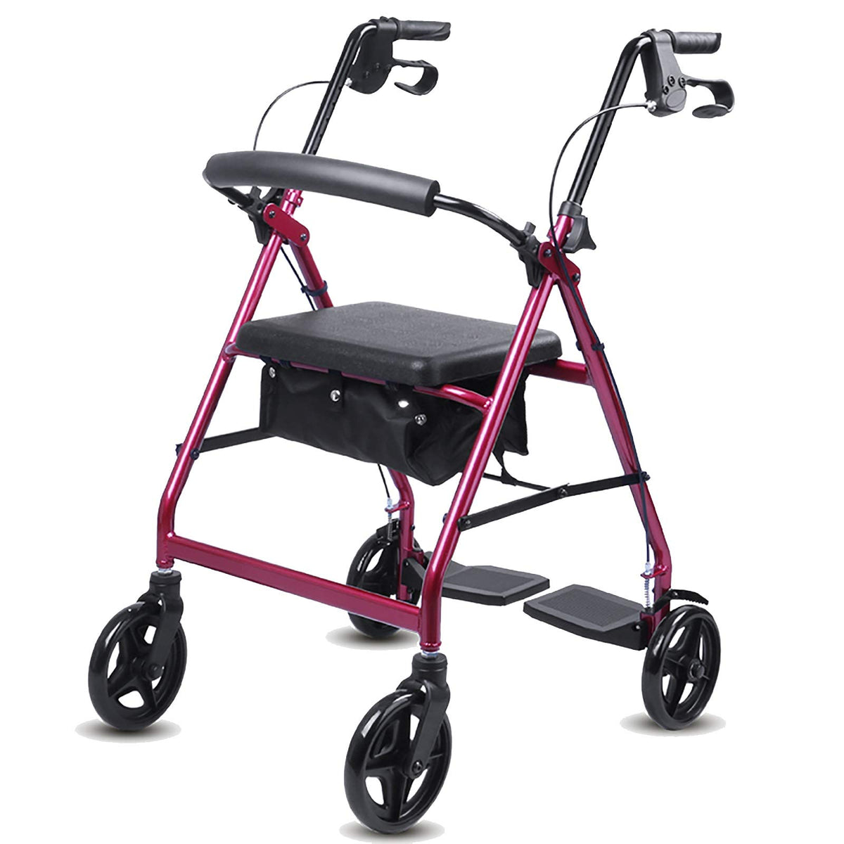 Blue Rolling Walker with Seat Basket Brakes P631