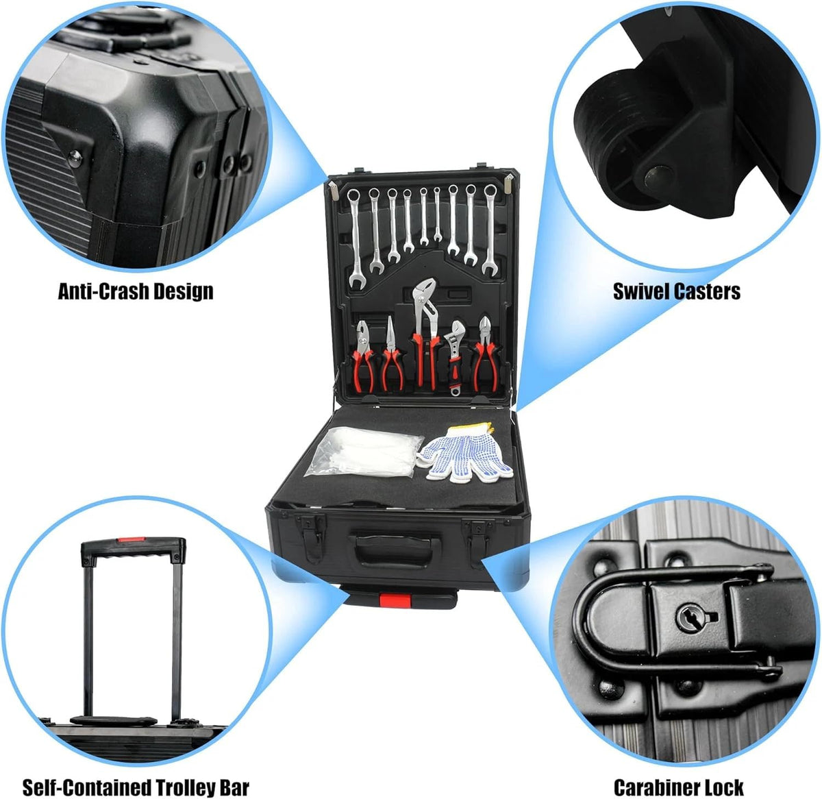 799pcs Aluminum Trolley Case Tool Set Silver K13686