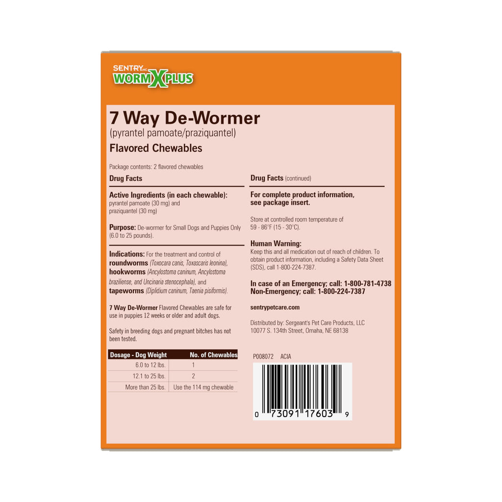7 Way De-Wormer Chewables for Dogs, 2 Count Z255370