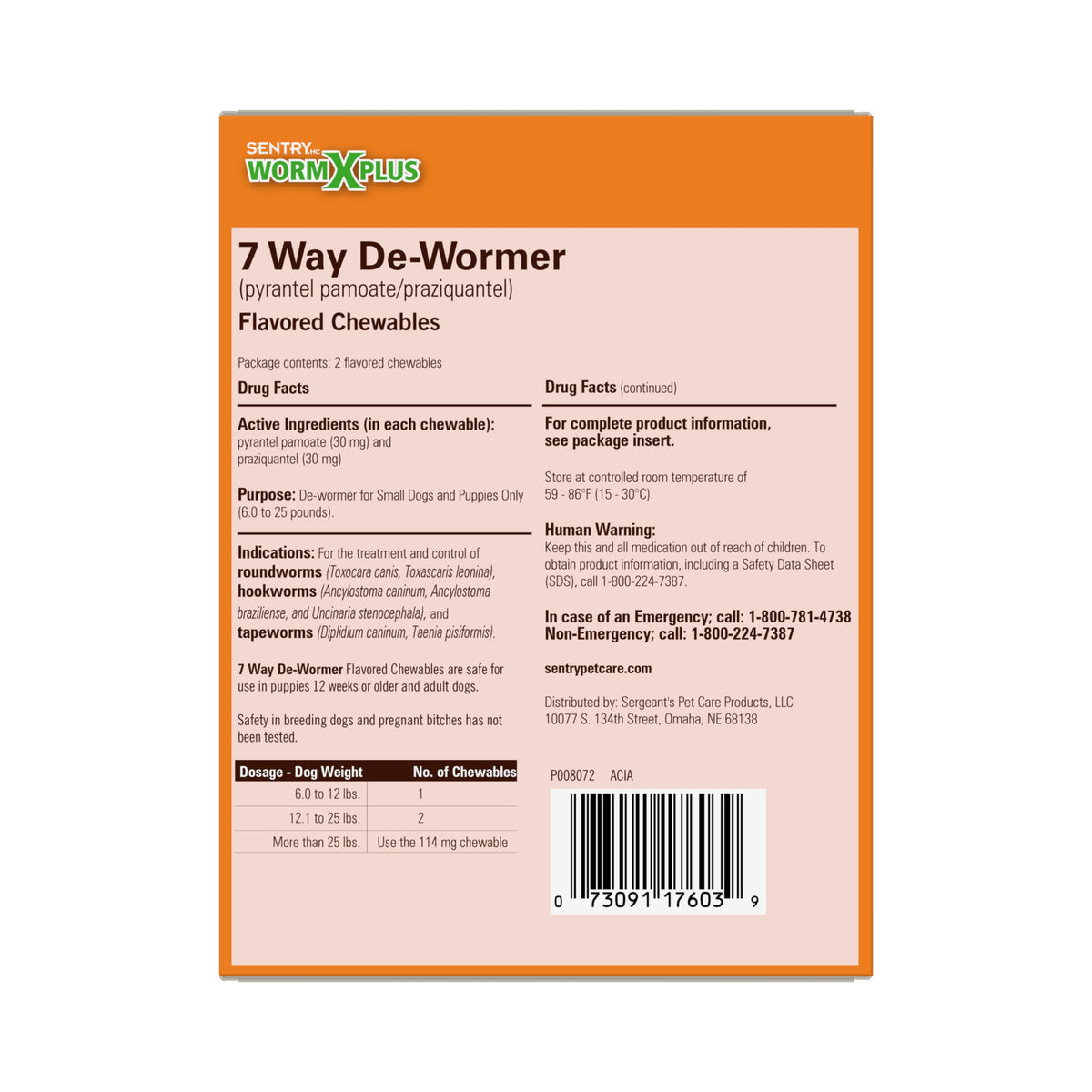 7 Way De-Wormer Chewables for Dogs, 2 Count Z255370