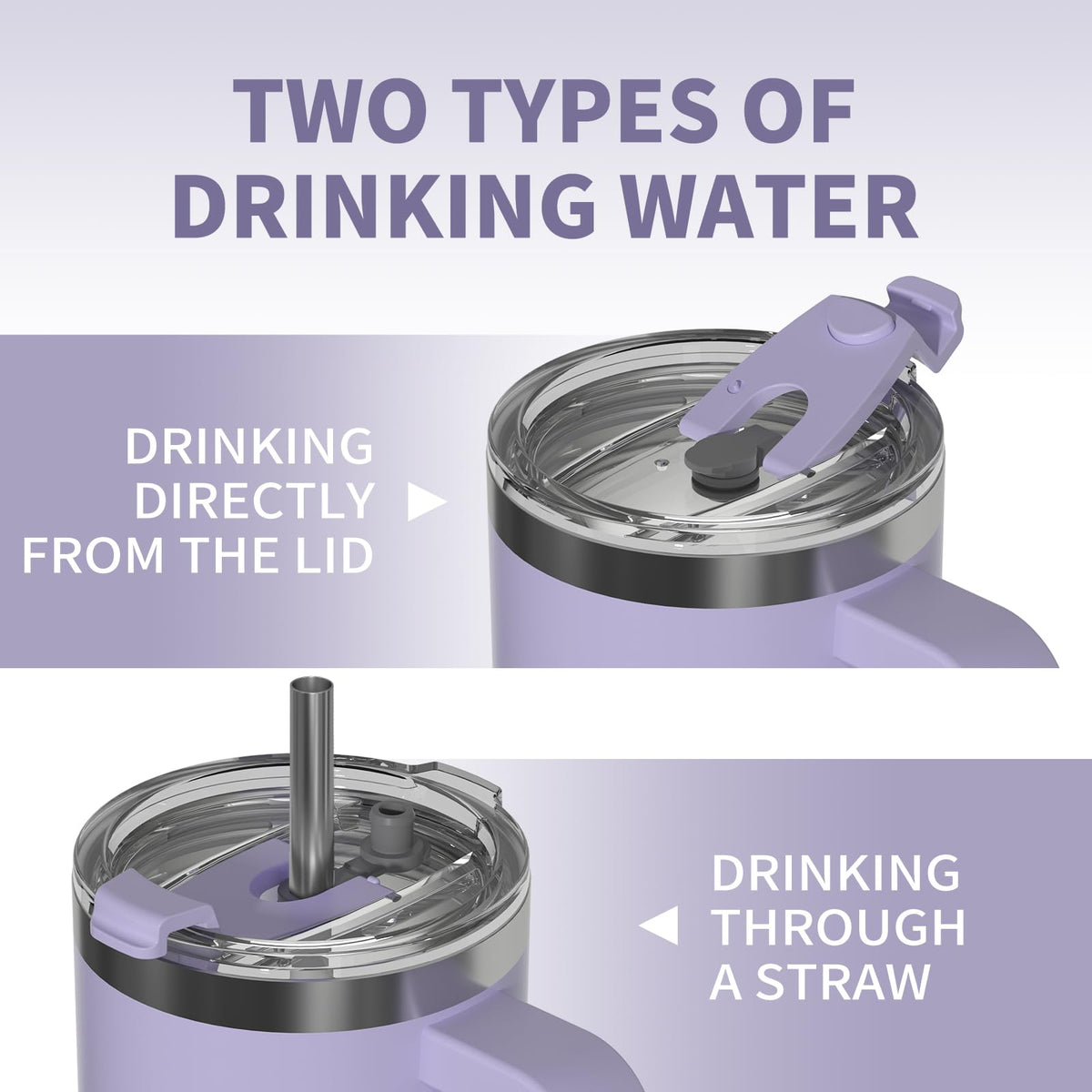 20 oz Insulated Stainless Steel Tumbler with Handle, Lid and Straw T189376