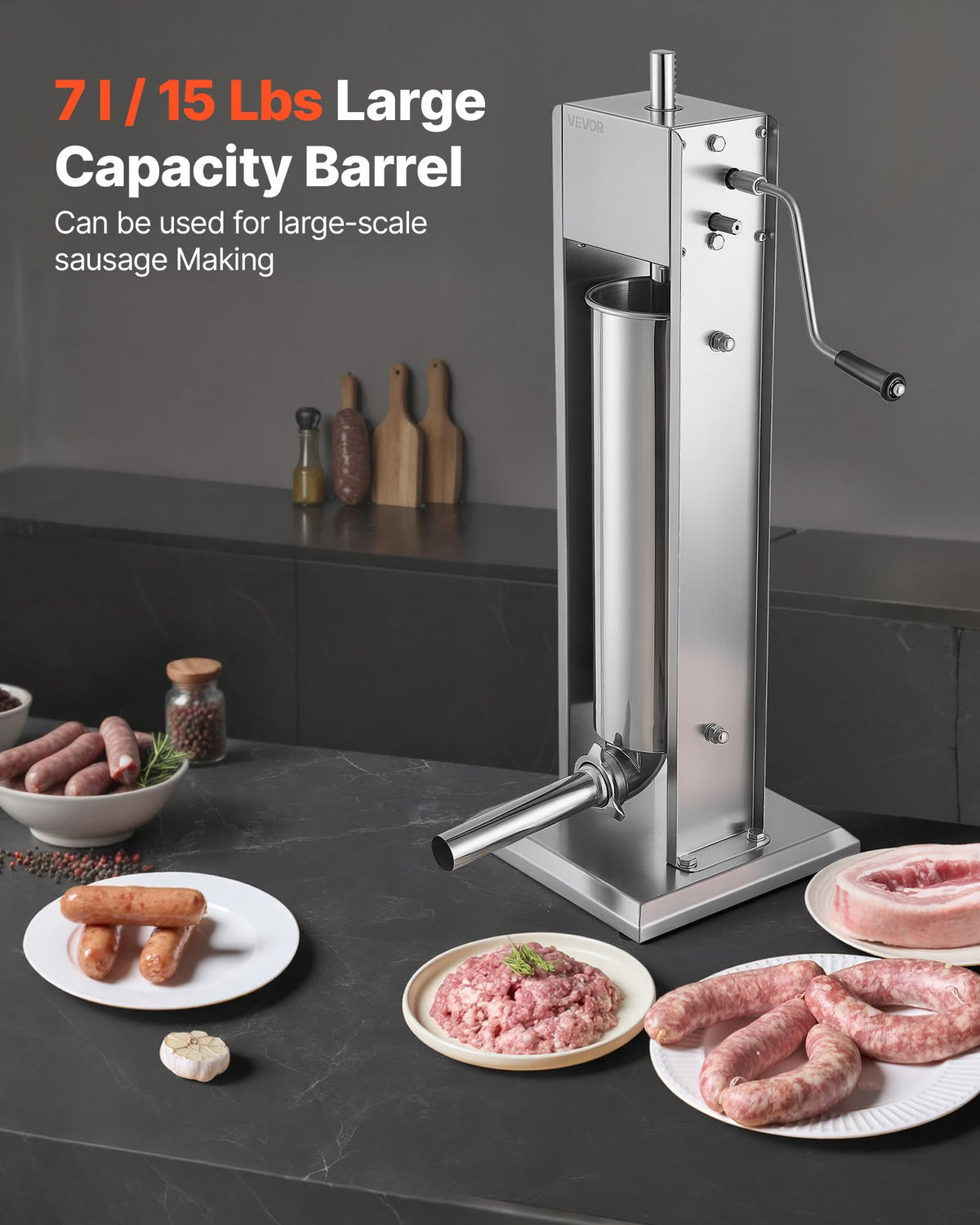 7L/15LBS Vertical Manual Sausage Stuffer E255