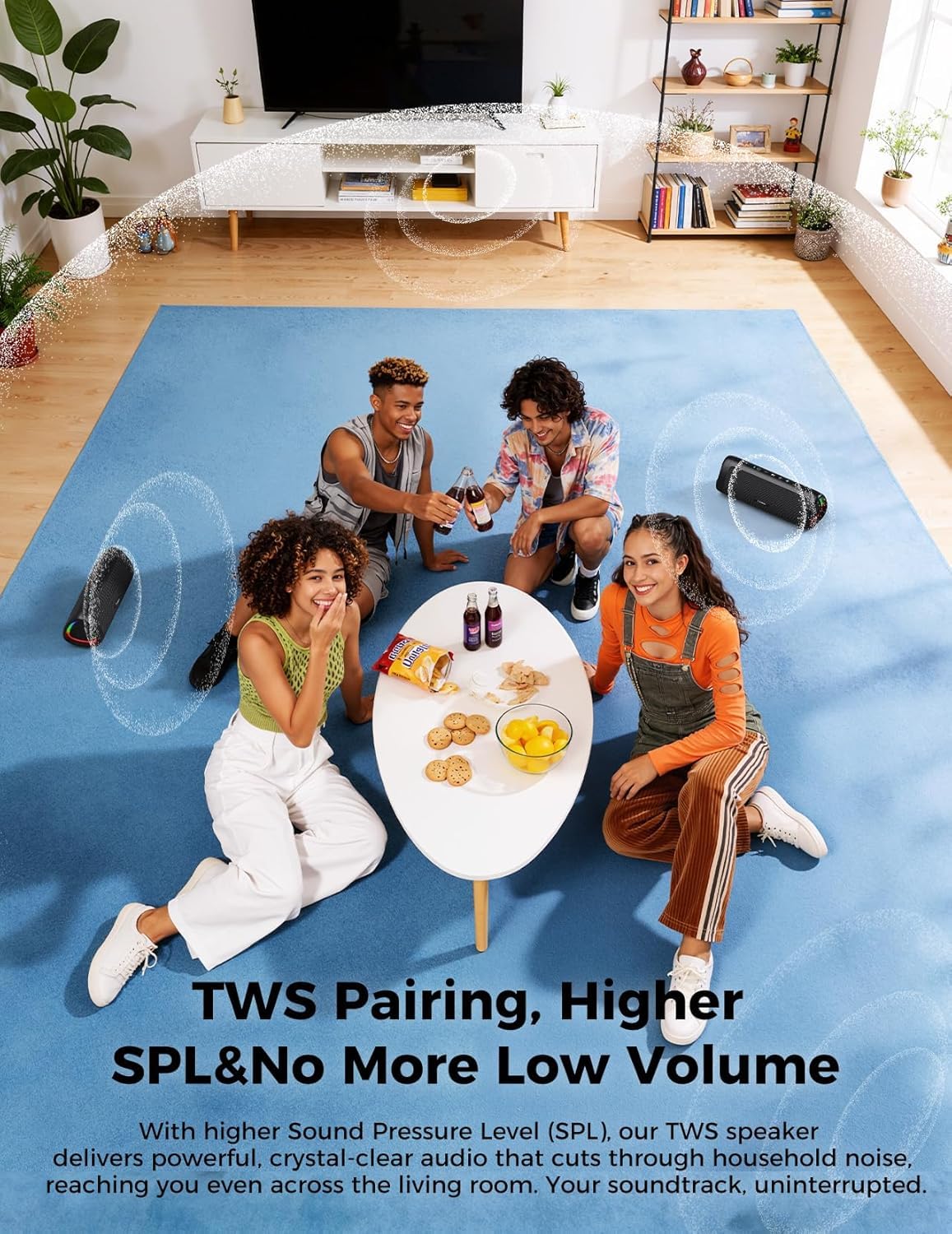20W Portable Wireless Bluetooth Speaker, IPX5 Waterproof, Black S1096