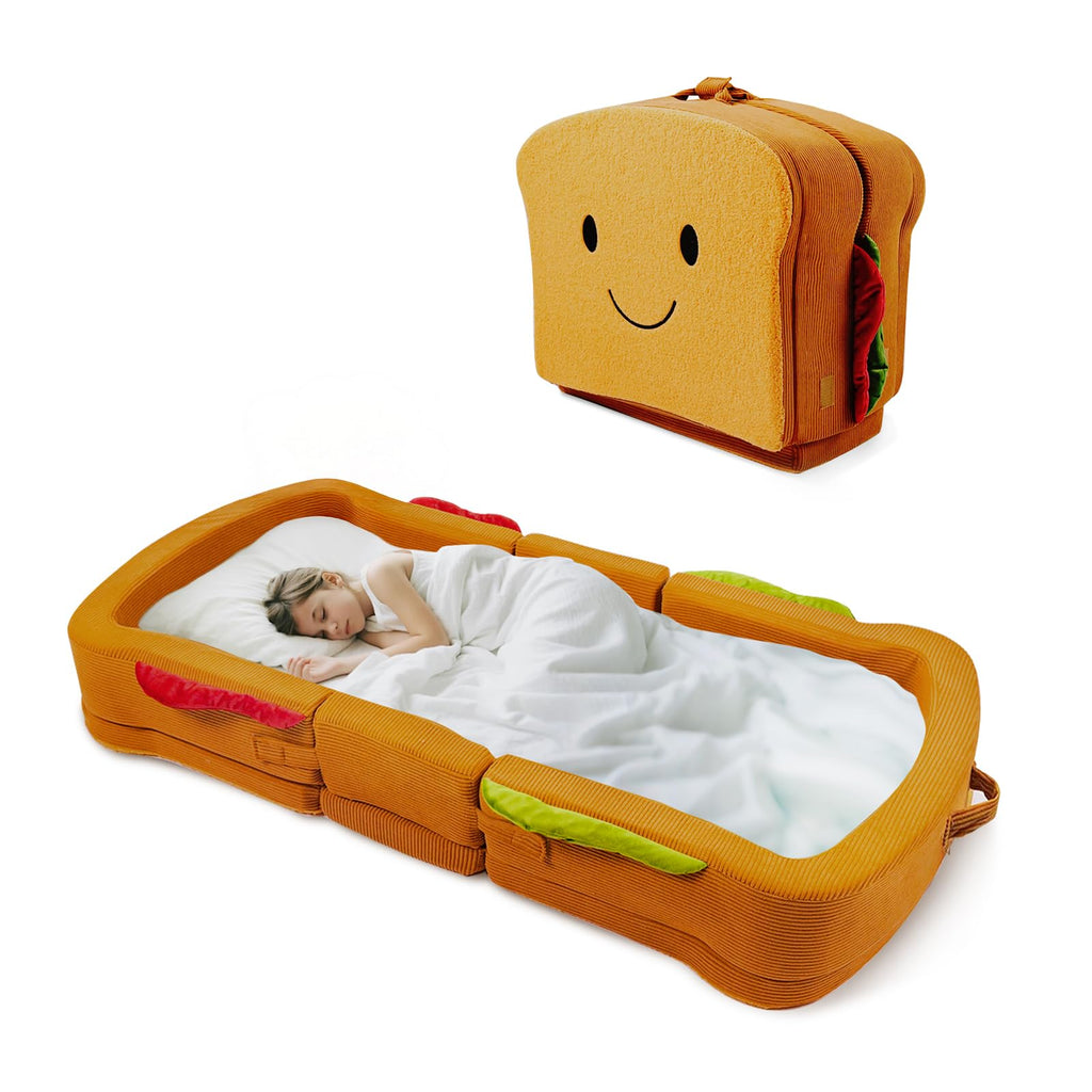 Portable Foldable Soft Foam Toddler Travel Bed with Safety Rail S3618