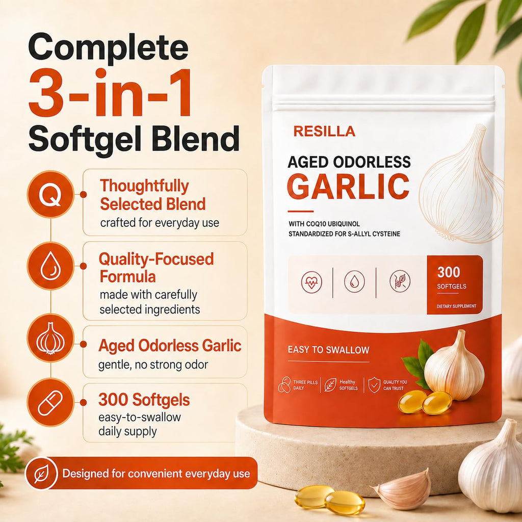 Odorless Aged Garlic Softgels, 300 Softgels B5670