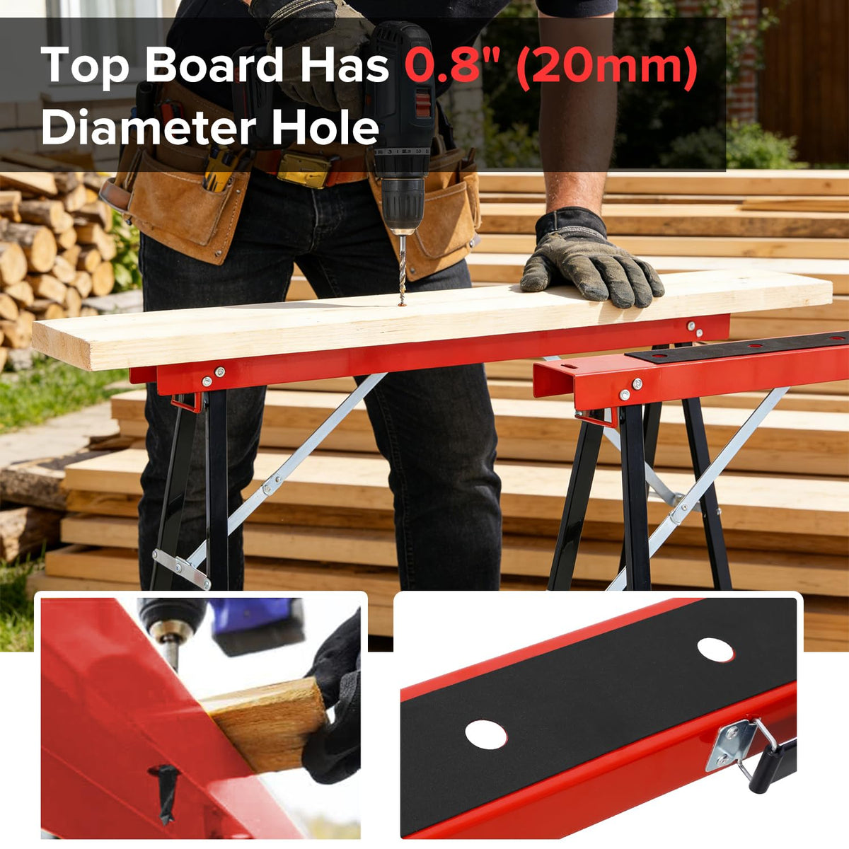 Heavy Duty 2-Pack Folding Sawhorse H87349