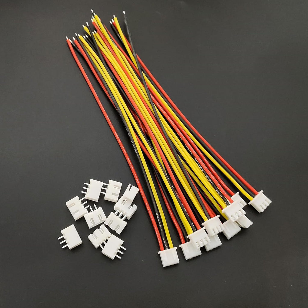 50Pcs 25Pairs JST-XH 2.54mm 3 Pin Connector Kit with Flat Wire Cable H111302