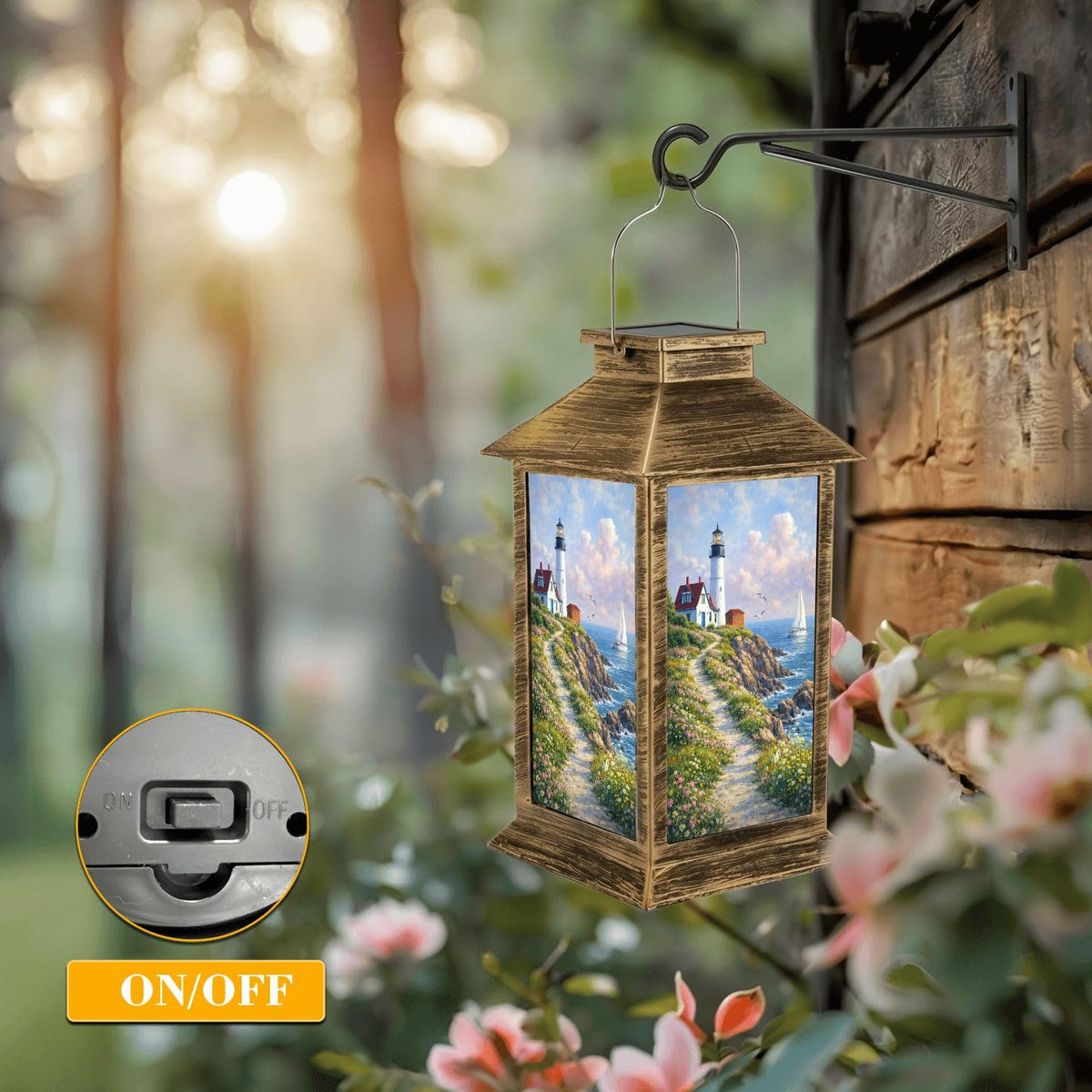 Solar Lantern Outdoor Waterproof LED Solar Lights Hanging Tabletop Lamp I732661