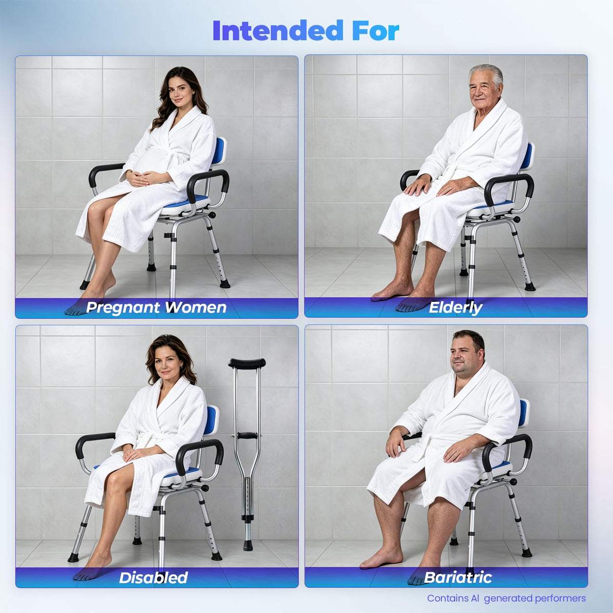 Swivel Shower Chair with Arms and Back R5491