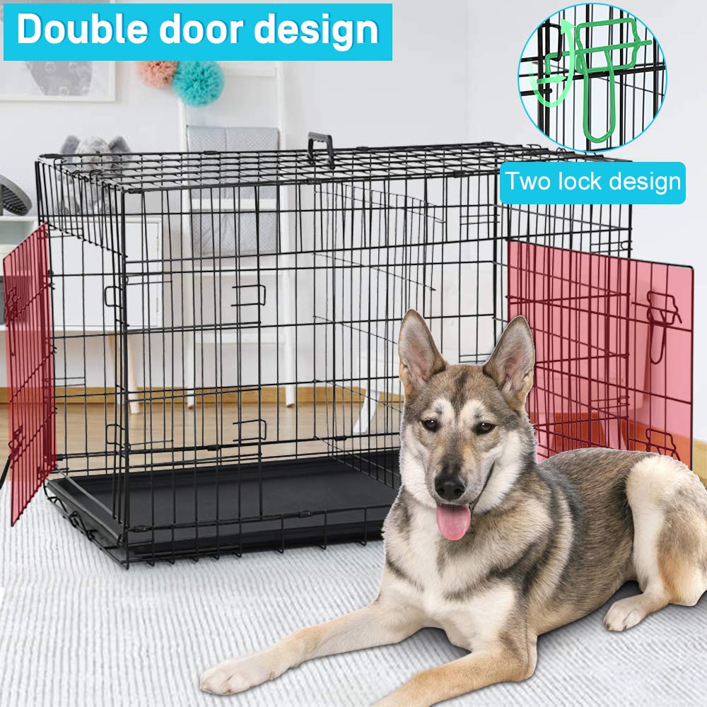 48 Inch Double-Door Dog Crate with Tray & Divider G230446