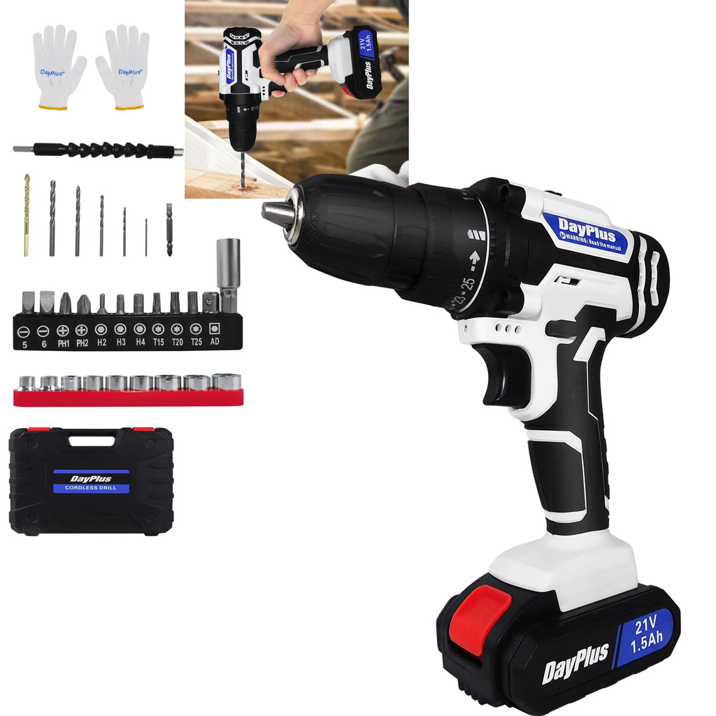 21V Cordless Drill Set with Battery and Fast Charger U690128