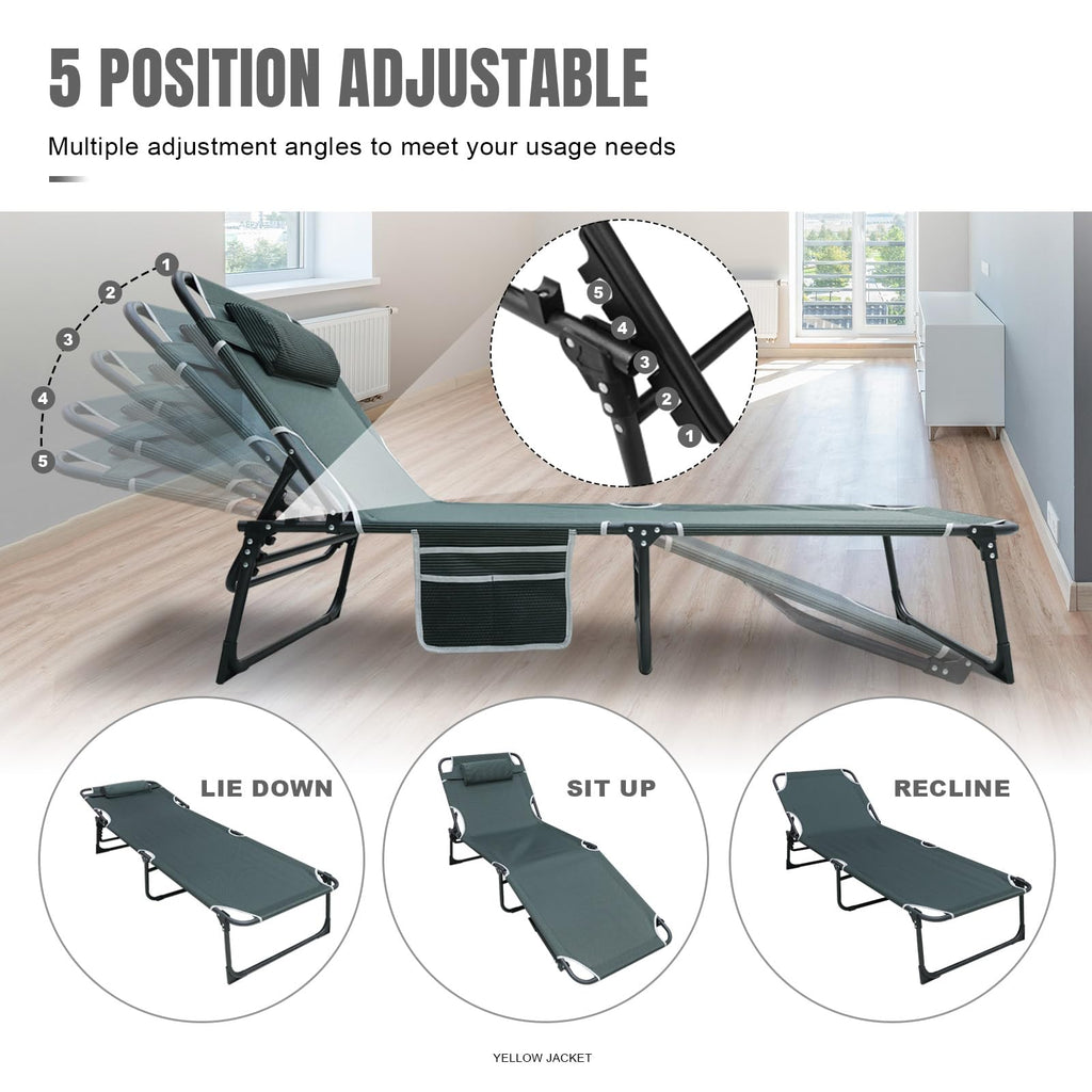 Folding Camping Cot with Mattress and Pillow D5021