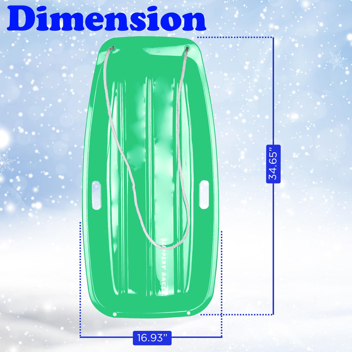 Kids Plastic Toboggan Snow Sled with Pull Rope 2 Pack O2310