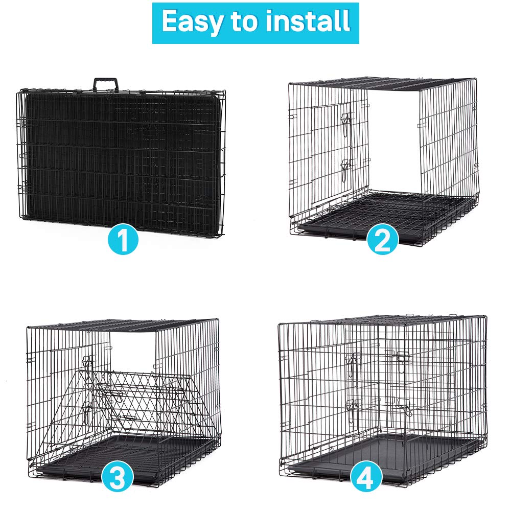 48 Inch Double-Door Dog Crate with Tray & Divider G230446