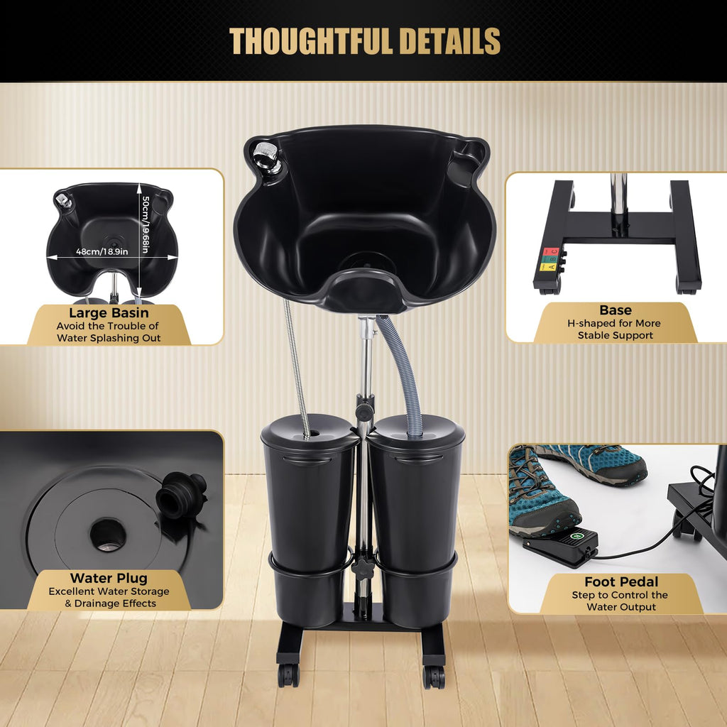Portable Shampoo Bowl with 2 Water Tanks O862014