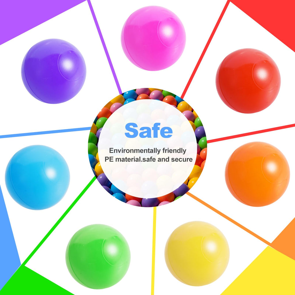 100pcs BPA Free Crush Proof Plastic Ball Pit Balls with Net Bag I5887