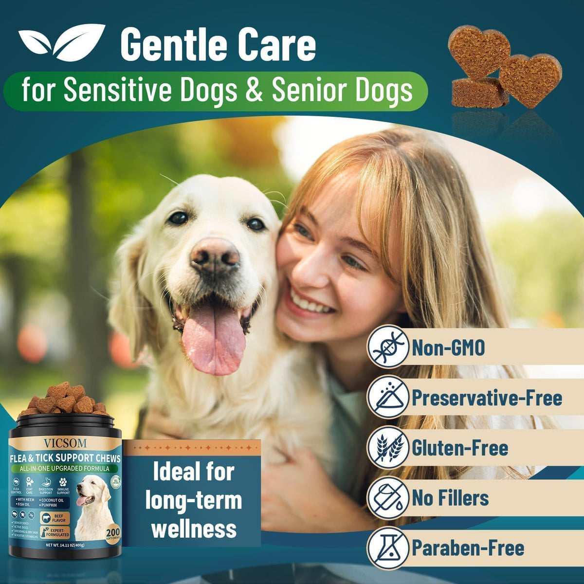 Chewable Flea and Tick Prevention for Dogs M33346