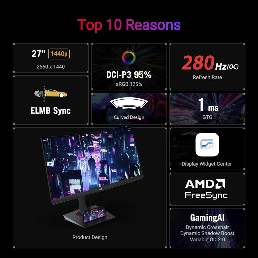 27" Curved 280Hz QHD Gaming Monitor O918081