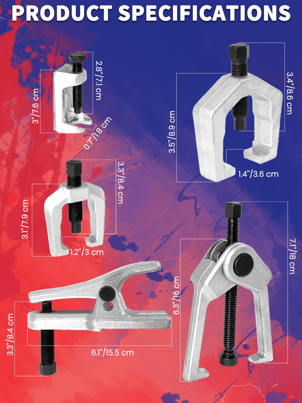 5 PCS Ball Joint Separator Front End Service Tool Kit Y898