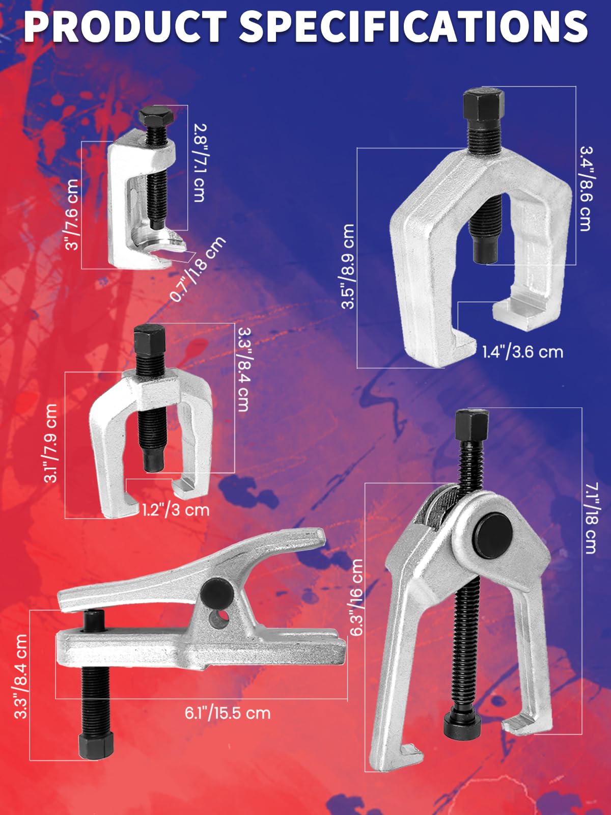 5 PCS Ball Joint Separator Front End Service Tool Kit Y898