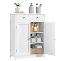 White Bathroom Storage Cabinet with Drawer and 2 Doors N638