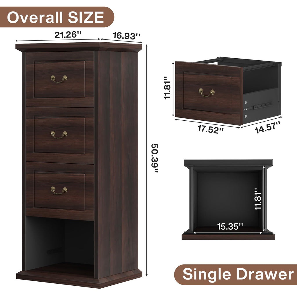 4 Drawer Walnut File Cabinet B396745