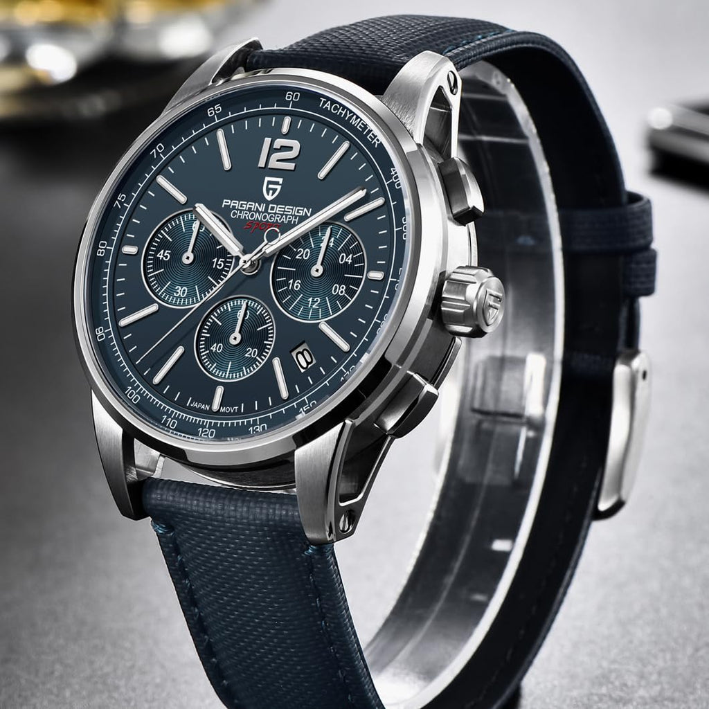 Men's Quartz Chronograph Watch, 100M Water Resistant Stainless Steel, Sapphire Glass, Nylon Strap P269645