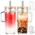 24oz Glass Tumbler with Lid & Straw 2-Pack I196