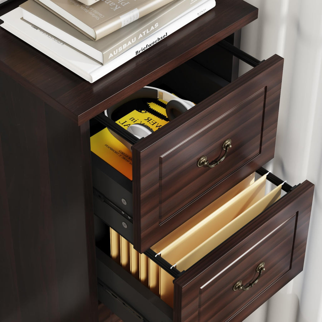 4 Drawer Walnut File Cabinet B396745