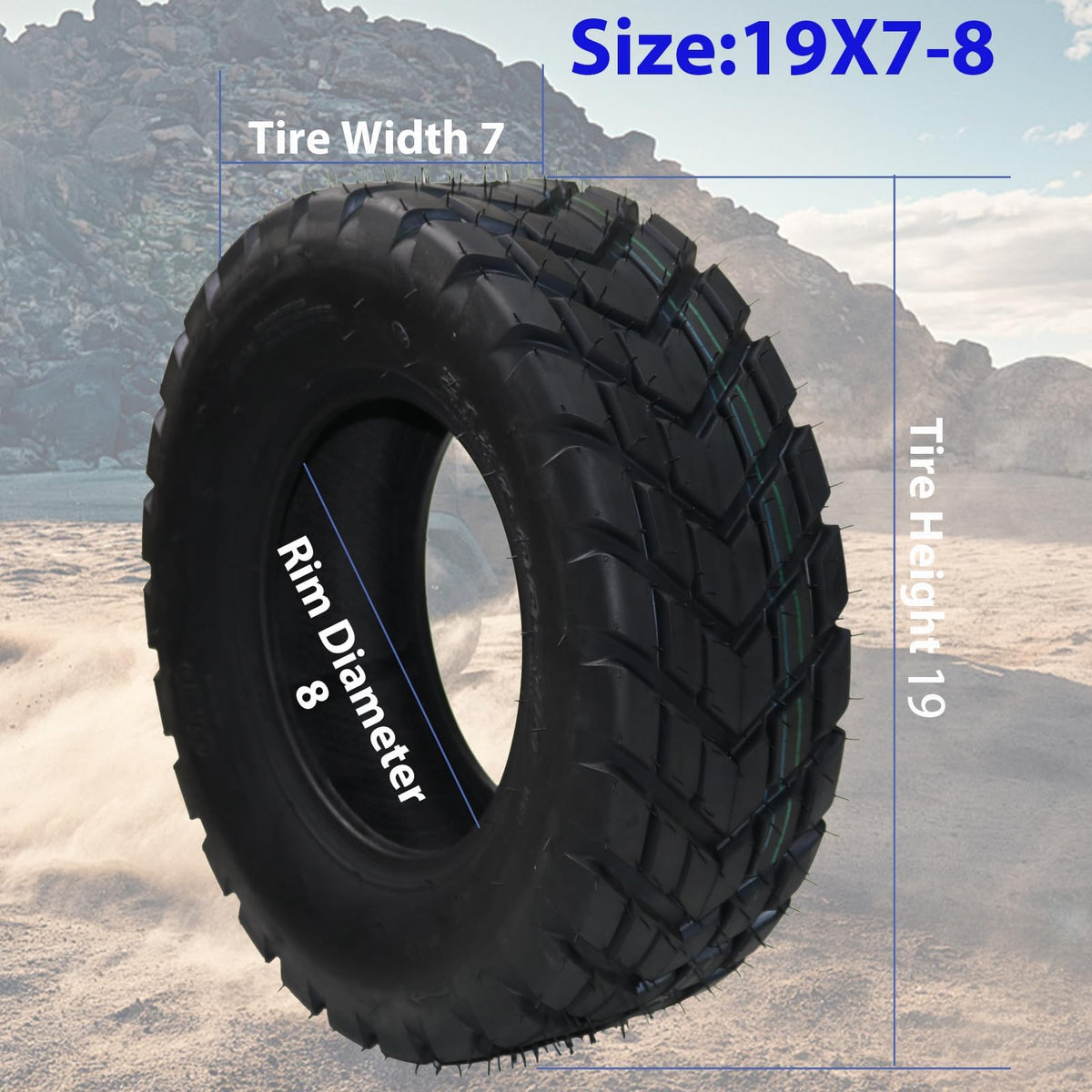 Set of 2 Off-Road 19x7-8 ATV/UTV Tires F845