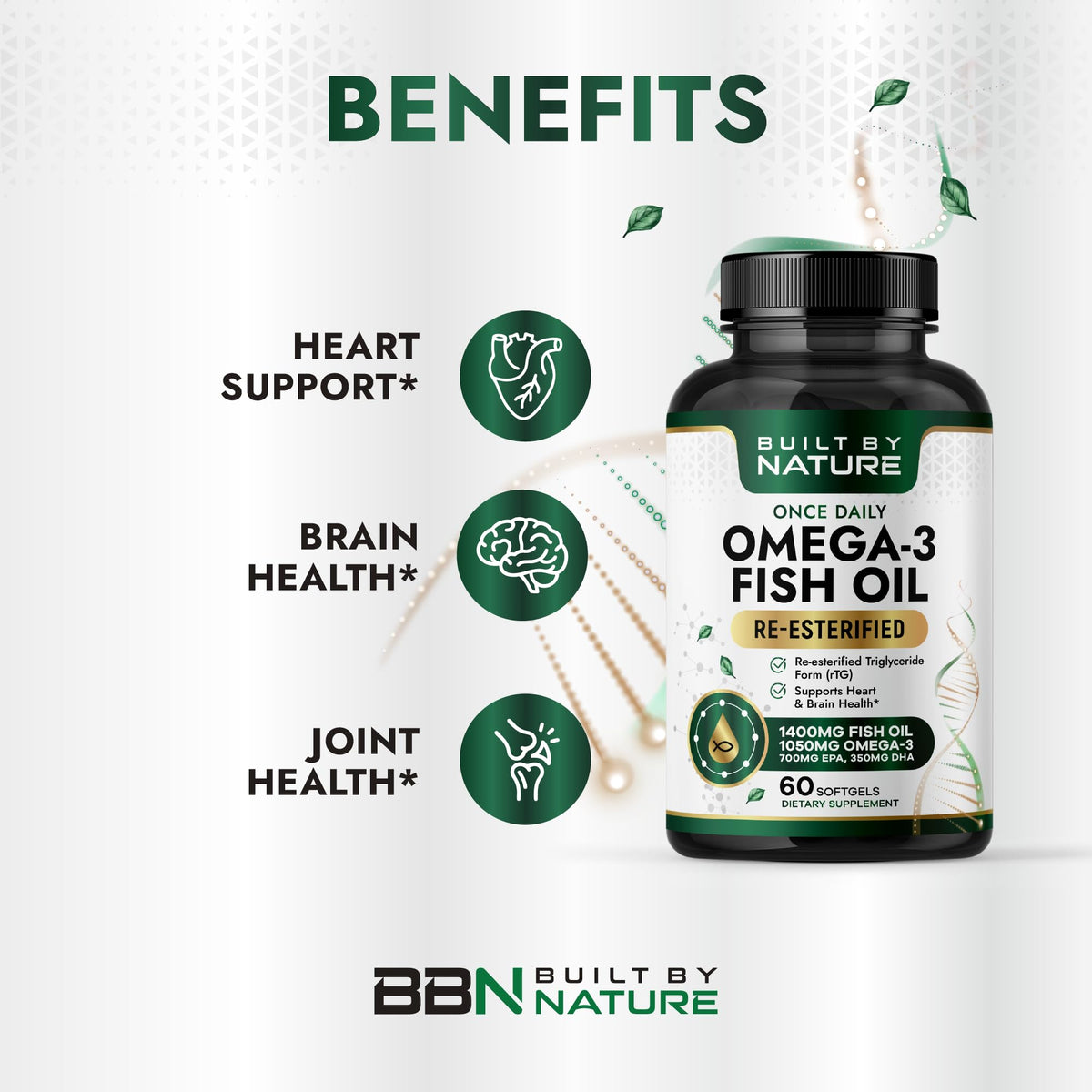 Omega 3 Fish Oil 1400 mg 60 Softgels I293299