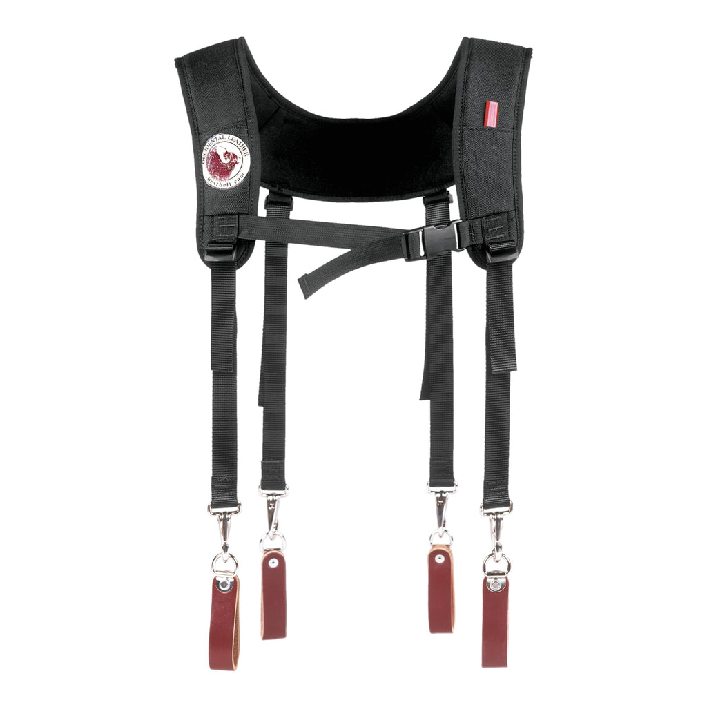 Leather Suspenders with Pockets B452