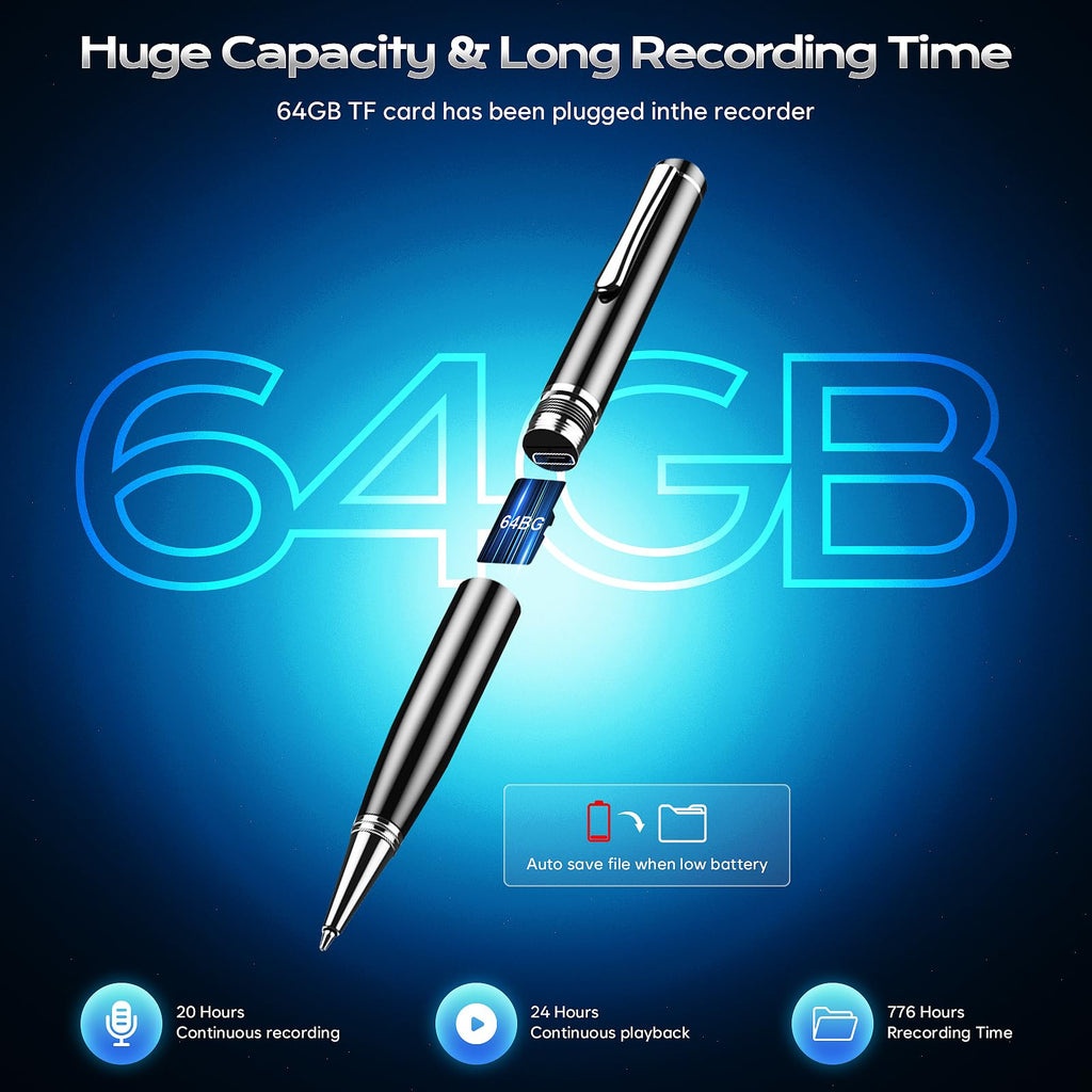 64GB Digital Voice Recorder W301