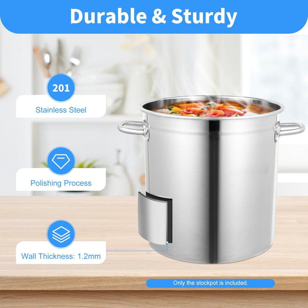 30 QT Stainless Steel Stock Pot with Lid W8012