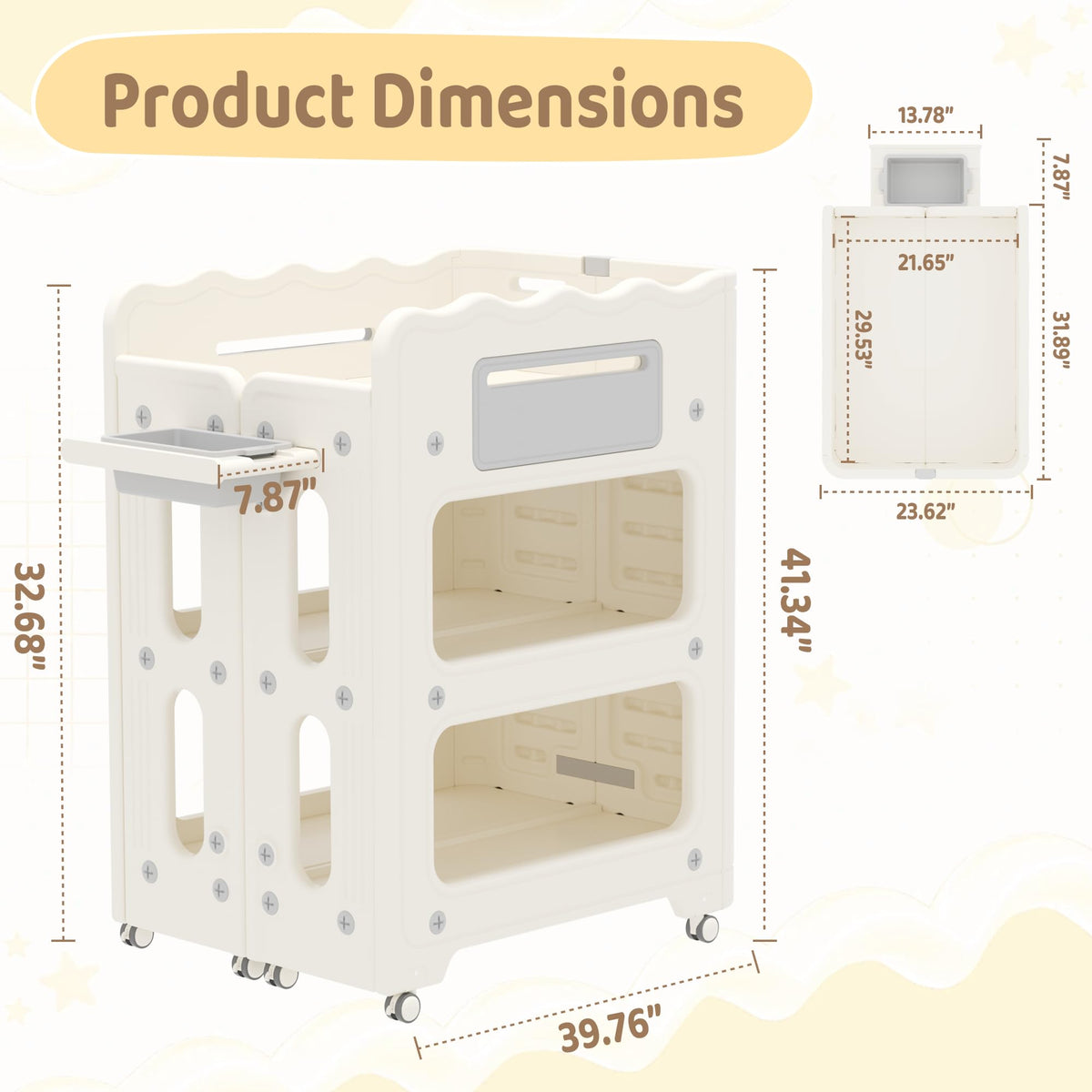 Foldable Portable Baby Changing Table with Storage Baskets H860
