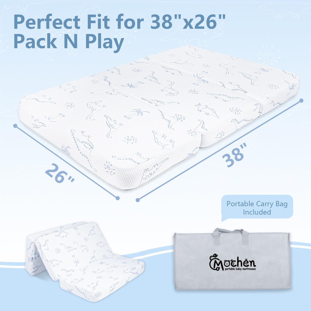 38x26 Trifold Dual-Sided Memory Foam Pack and Play Mattress G423952