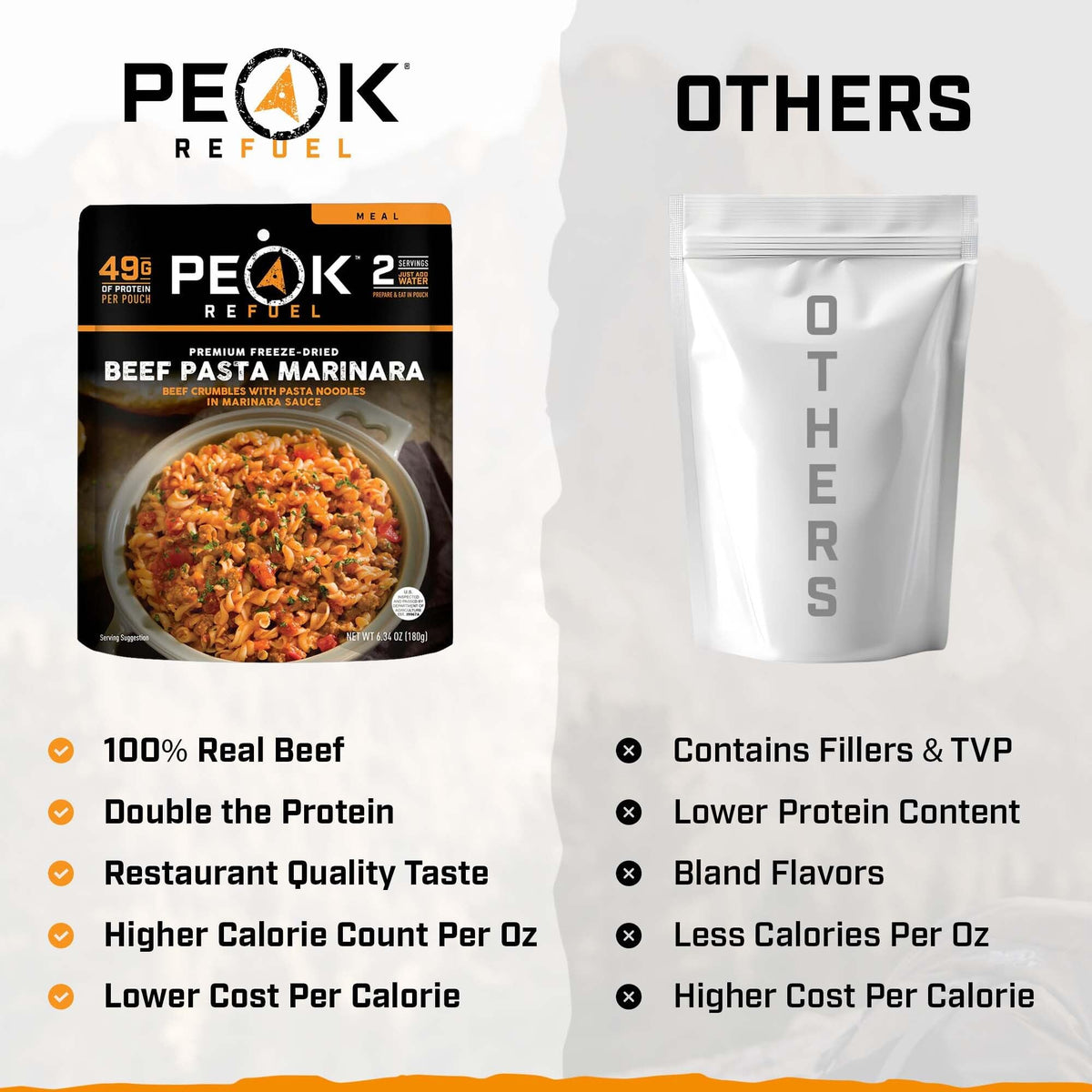 Beef Pasta Marinara Freeze-Dried Meal 2 Servings G820