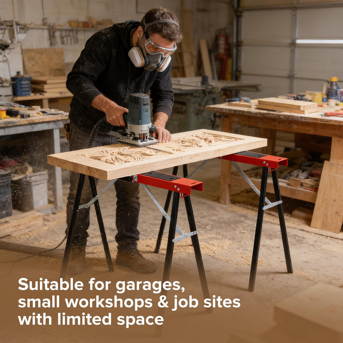 Heavy Duty 2-Pack Folding Sawhorse H87349