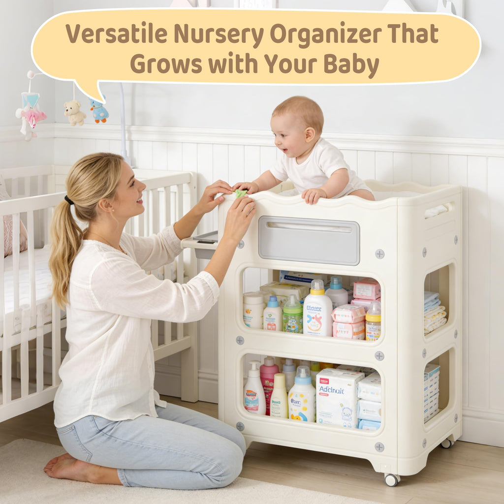 Foldable Portable Baby Changing Table with Storage Baskets H860