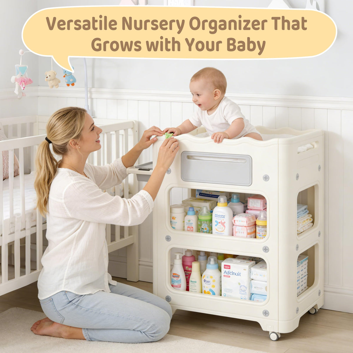 Foldable Portable Baby Changing Table with Storage Baskets H860