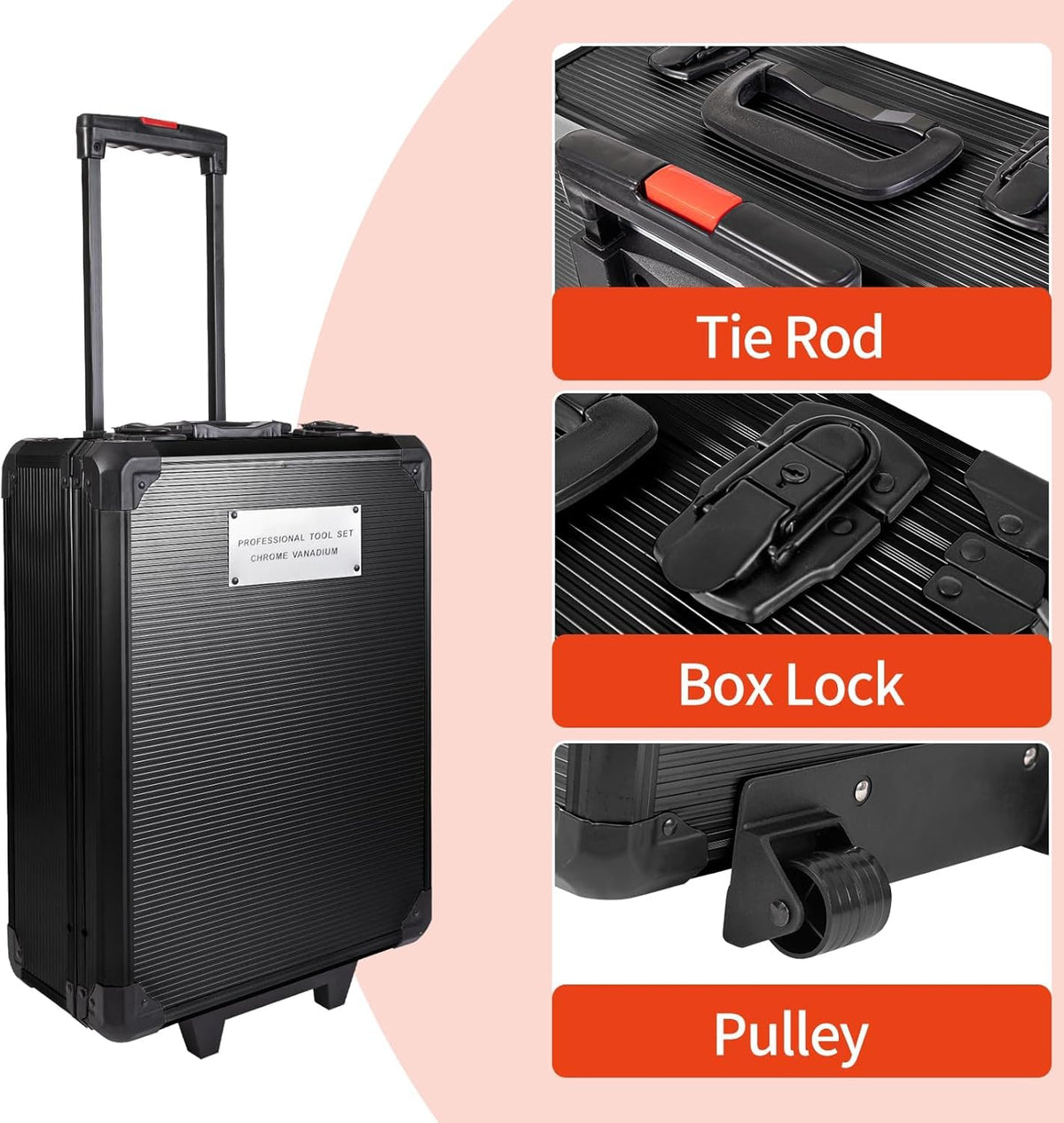 799pcs Aluminum Trolley Case Tool Set Silver K13686