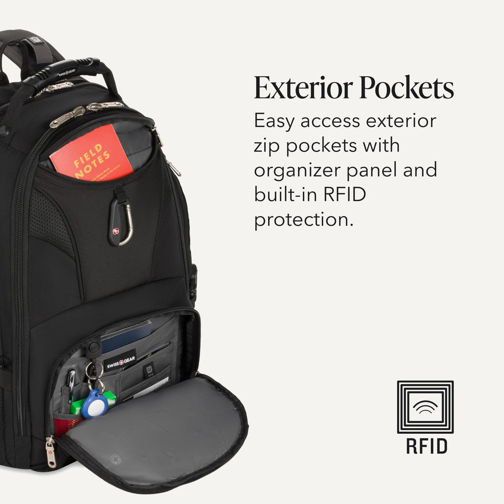 Black 17-Inch Laptop Backpack with Tablet Pocket G8020