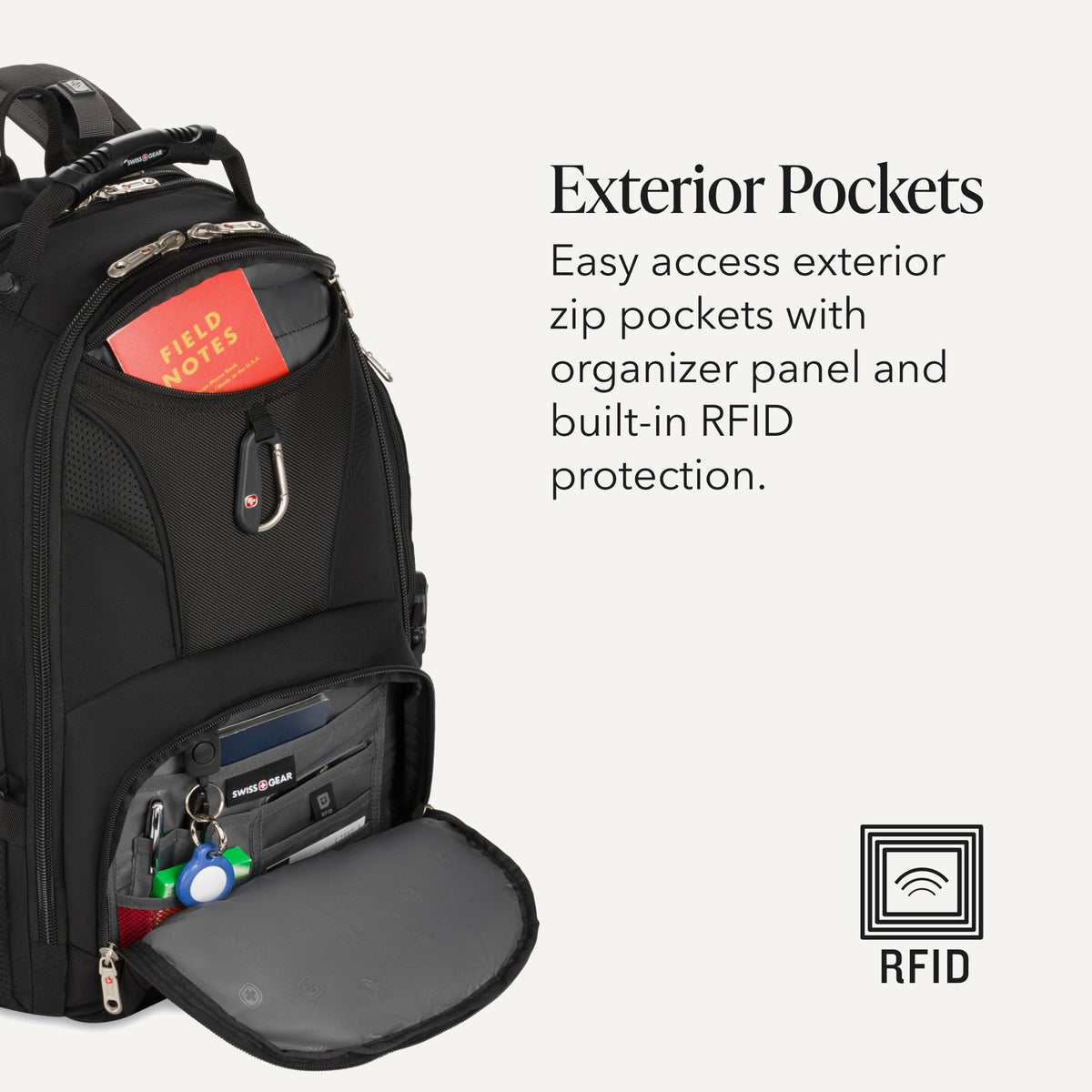Black 17-Inch Laptop Backpack with Tablet Pocket G8020